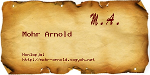 Mohr Arnold névjegykártya